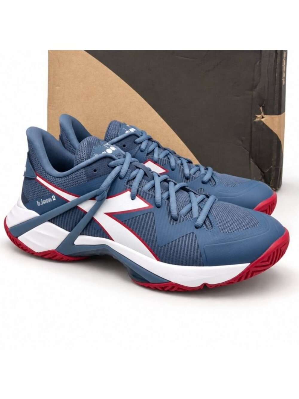 Diadora B.Icon 2 AG Mens All Court Tennis Pickleball Shoes Oceanview White 11